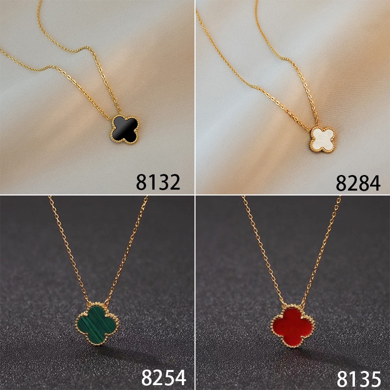 เครื่องประดับ-สร้อยคอ-ต่างหู-สร้อยข้อมือ-สเตนเลส-รูปใบโคลเวอร์สี่แฉก-ป้องกันการซีดจาง-สไตล์เกาหลี-ญี่ปุ่น-สําหรับผู้หญิง-นักเรียน