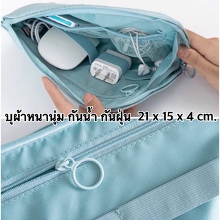 สินค้า พร้อมส่ง มีหลายช่อง กระเป๋าIT กันน้ำ บุผ้าหนานุ่มเก็บหูฟังสายชาร์จใส่ของเก็บ USB
