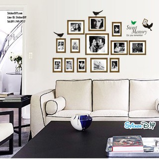 Transparent Wall Sticker สติ๊กเกอร์ติดผนัง กรอบรูป Sweet Memory สีน้ำตาลอ่อน (กว้าง118cm.xสูง66cm.)