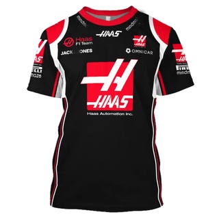 เสื้อยืด พิมพ์ลาย Haas Racing Team 3d โอเวอร์ไซซ์ F1 ระบายอากาศ แฟชั่น สําหรับผู้ชาย และผู้หญิง