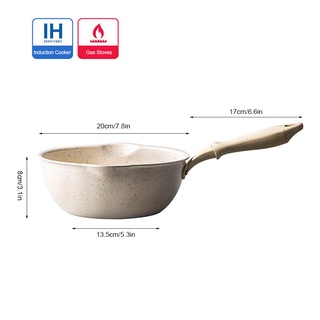 ▨✉✲TEENRA 20cm Maifan Stone Frying Pan Non-stick Fried Egg Pan Multifunction Aluminium Skillet kitchen Breakfast Pot Coo