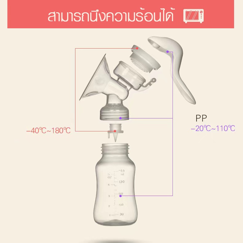 เครื่องปั๊มนม-เครื่องปั๊มนมแบบเฉียง-อุปกรณ์ปั๊มนมสำหรับคุณแม่-เครื่องปั๊มแบบมือ-sb031