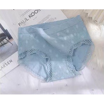 สินค้าพร้อมส่งจากไทย-angle-bra-n449-กางเกงลายจุด-สินค้าคุณภาพดี-ขอบขาลูกไม้-น่ารัก-นุ่มสบาย