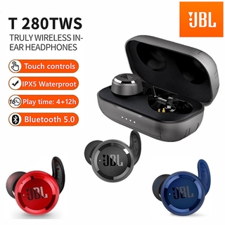 ภาพหน้าปกสินค้าJBL_T280 TWS หูฟังไร้สายบลูทูธ พร้อมเคสชาร์จหูฟัง สำหรับการวิ่ง   กันน้ำ IPX5 ที่เกี่ยวข้อง