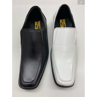 สินค้า รองเท้าหนังคัชชู ผู้ชาย สีดำ/สีขาว AGFASA รุ่น8001 งานดี หนังแท้ การันตี ทรงสวยใส่ทน SIZE 40-44