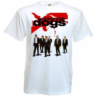 tshirtเสื้อยืดคอกลมฤดูร้อนWanyg เสื้อยืดแขนสั้น พิมพ์ลายโปสเตอร์ภาพยนตร์ Reservoir Dogs สีขาว เหมาะกับของขวัญวันเกิดวันพ