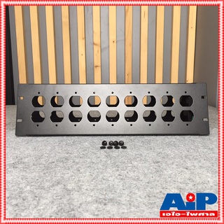 NPE AC PLUG PANEL 3U-18CH แผ่นยึดแร็ค แผ่นปิดแร็ค 3 U เจาะรู AC 18ช่อง แผ่นเหล็ก ปิดแร็ค อุปกรณ์แร็ค เอไอ-ไพศาล