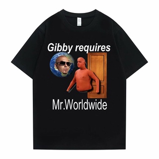 [S-5XL] เสื้อยืด พิมพ์ลาย Gibby Requires Mr.worldwide สไตล์ฮิปฮอป สตรีท แฟชั่นสําหรับผู้ชาย และผู้หญิง#39; s เสื้อยืดลํา