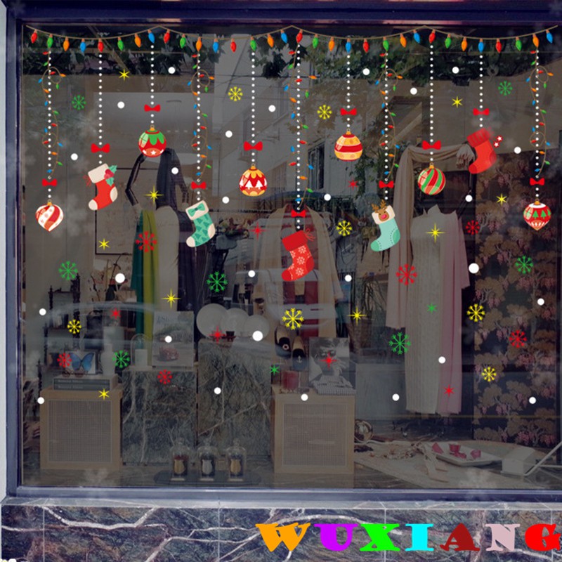 wuxiang-สติกเกอร์-ลายคริสต์มาส-หลากสีสัน-ลอกออกได้-สําหรับติดตกแต่งผนังห้องนอน-ห้องนั่งเล่น-ห้างสรรพสินค้า