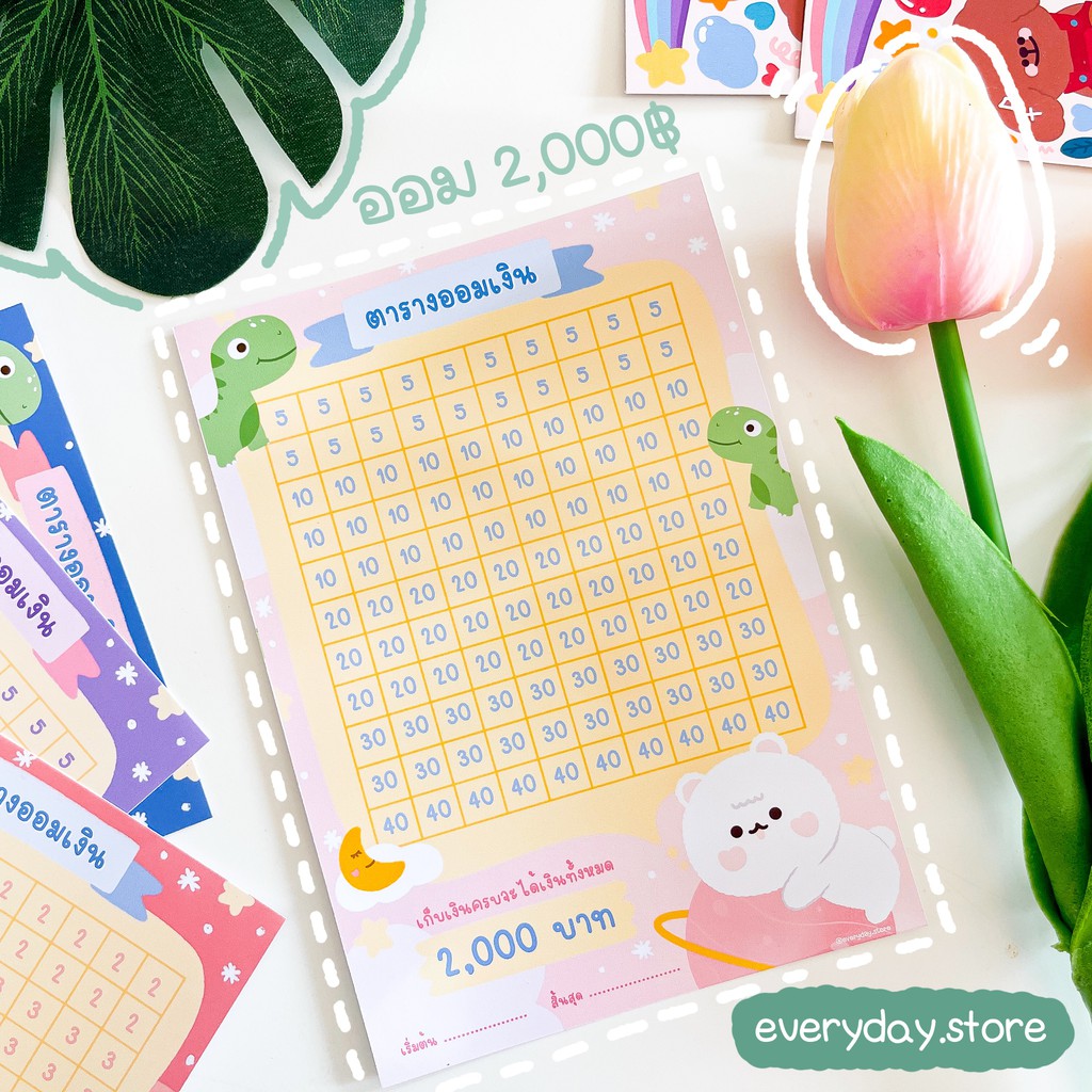 ภาพสินค้าEveryday.store  ตารางออมเงิน ลาย Polar Bear ขนาด A6 จากร้าน everyday.store1 บน Shopee ภาพที่ 3