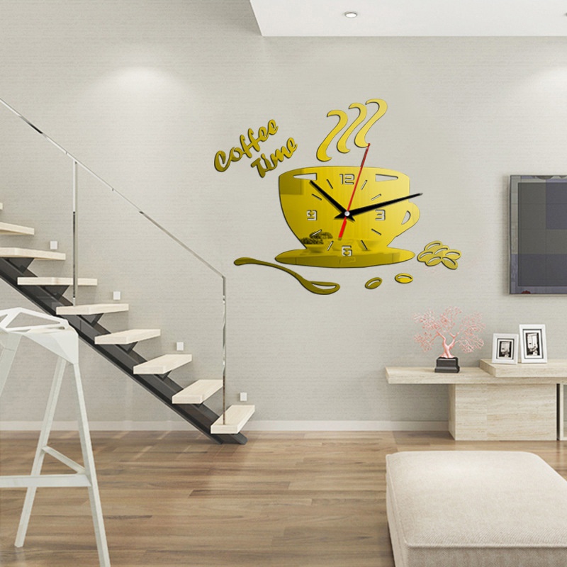 ภาพสินค้านาฬิกาแขวนตกแต่งผนังรูปแก้วกาแฟ 3d จากร้าน marvelousworld.th บน Shopee ภาพที่ 3