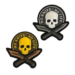 Patches No Knife No Life SKULL PVC 3D Military Tactical Patch badge applique EMBLEM