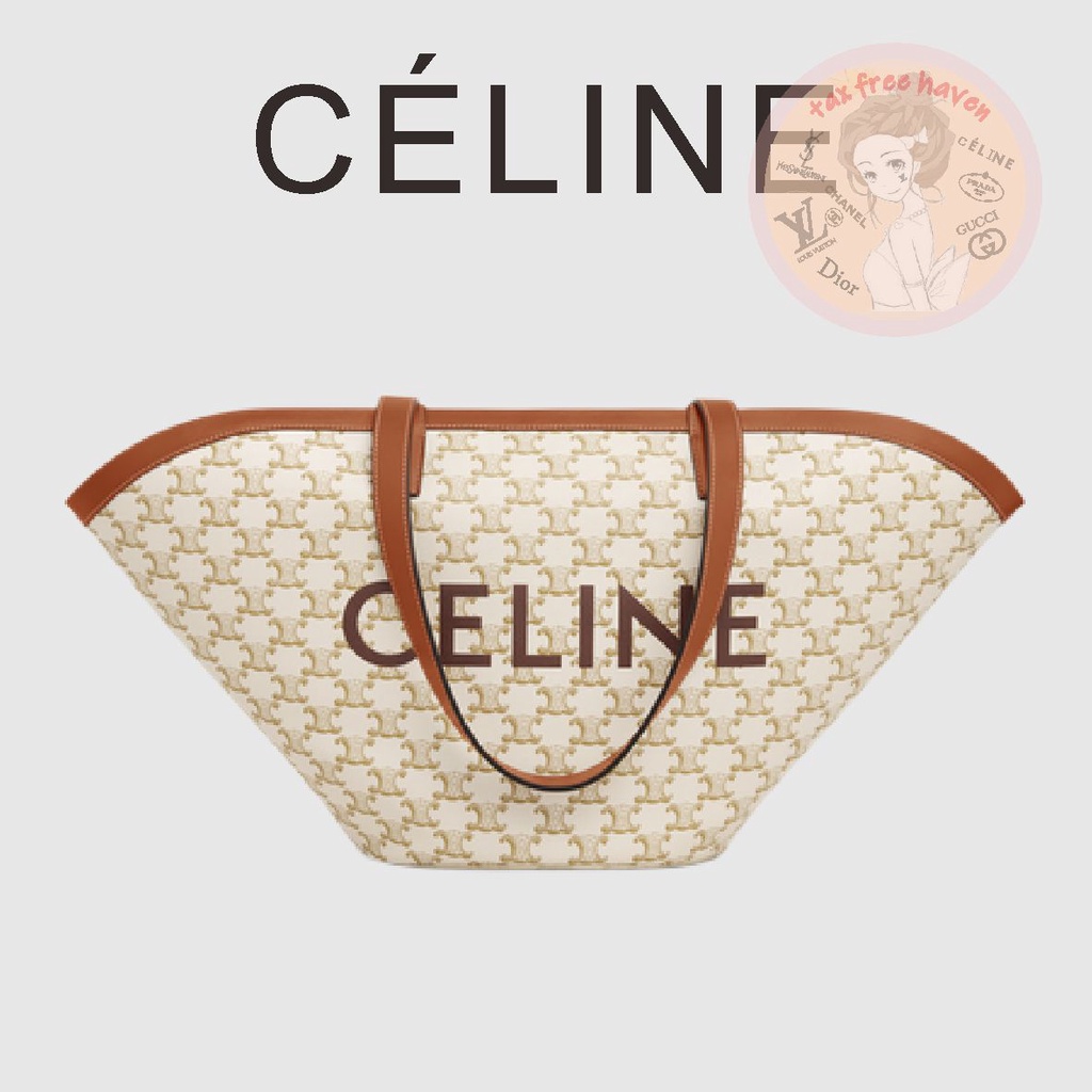 ราคาต่ำสุดของ-shopee-ของแท้-100-celine-แบรนด์ใหม่-couffin-กระเป๋าถือพิมพ์โลโก้ขนาดกลาง