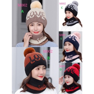 M-002หมวกไหมพรม ผู้หญิงฤดูหนาวเวอร์ชั่นเกาหลี หมวกกันหนาวฤดูหนาวกำมะหยี่ มีเฉพาะหมวก ไม่มีผ้าพันคอ