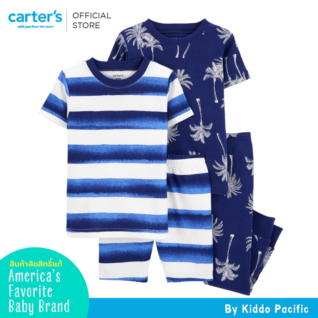 carters-short-sleeve-pants-4pc-palm-tree-l8-คาร์เตอร์เสื้อผ้าเซท-2-ชุด-เสื้อพร้อมกางเกง
