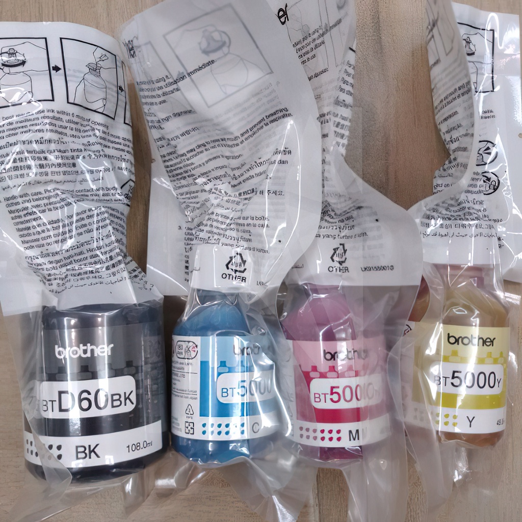 หมึกแท้/ราคาถูก/ของแท้ Brother BT-D60(BK) /BT-5000C ชุด 4 สี BK, C, M ...
