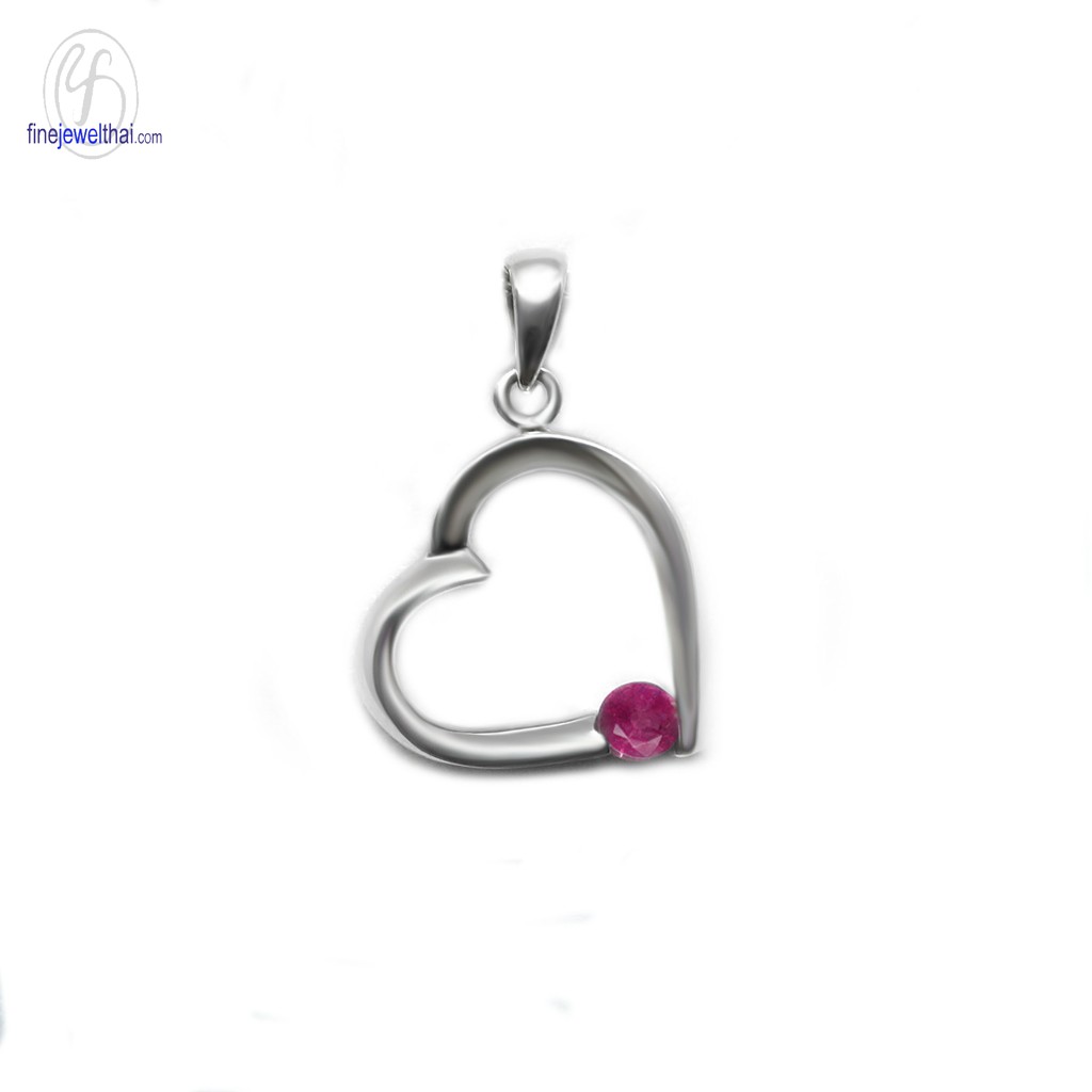 finejewelthai-จี้-ทับทิม-เงินแท้-จี้พลอย-หัวใจ-พลอยประจำเดือนเกิด-ruby-pendant-silver925-p1102rb