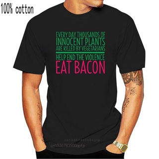 เสื้อยืดผ้าฝ้ายพิมพ์ลายคลาสสิก พร้อมส่ง เสื้อยืด ลาย Eat Bacon มังสวิรัติ แนวตลก หลากสี สําหรับผู้ชาย 2022