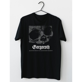 เสื้อยืดสีขาวเสื้อยืดแขนสั้น ผ้าฝ้าย พิมพ์ลาย Gorgoroth Norwegian สีดํา สําหรับผู้ชายS-4XL