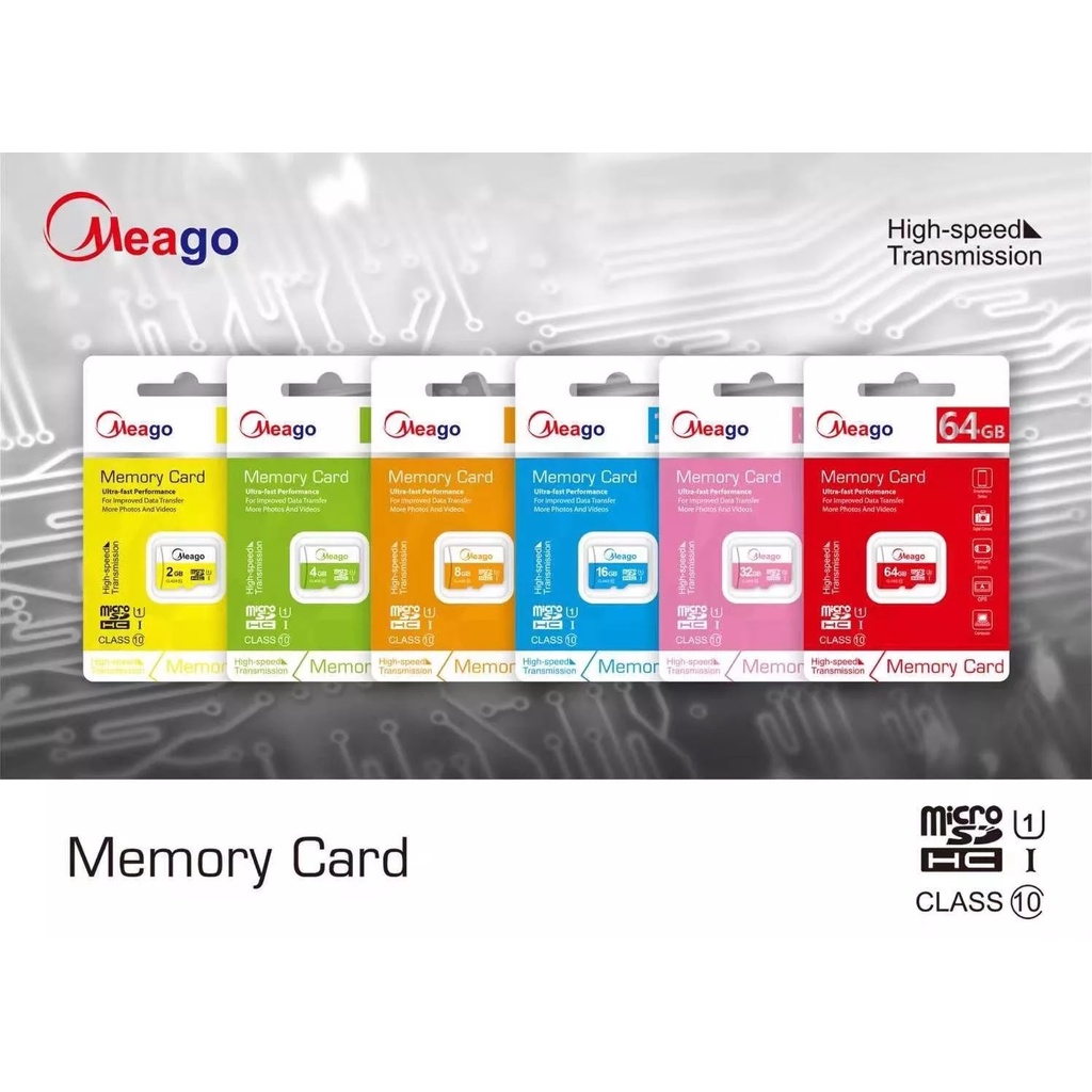 เมมโมรี่การ์ด-meago-micro-sd-card-micro-sdhc-card-2-gb-class-10-เมมโมรี่-2gb-4gb-8gb-16gb-32gb-64gb-memory