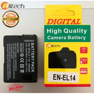 Alitech แบตเตอรี่กล้อง รหัสแบต EN-EL14 / EN-EL14a - Full Decoded แบตกล้อง นิคอน Nikon