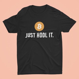 [S-5XL] พร้อมส่งจากไทย 🚀 เสื้อบิทคอยน์ เสื้อ Bitcoin เสื้อ Cryptocurrency ลาย Bitcoin JUST HODL IT 🙌