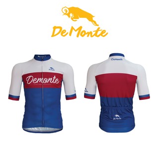 Demonte cycling เสื้อจักรยาน DE060 Classic blue สำหรับผู้ชาย เนื้อผ้า Drymax