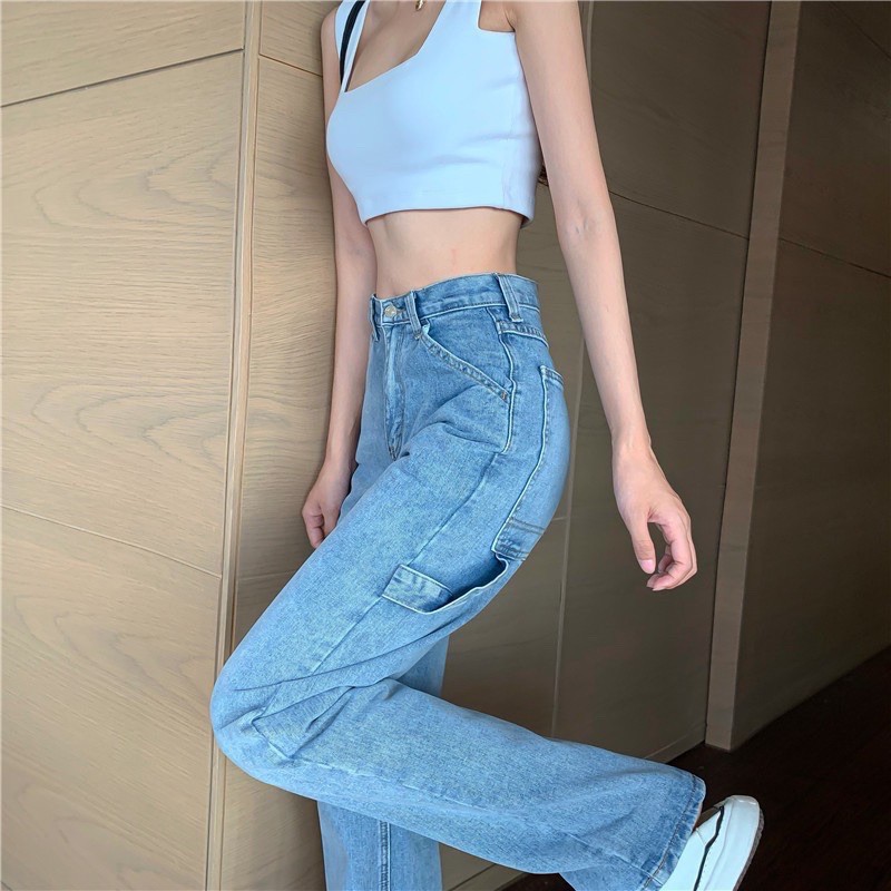ภาพหน้าปกสินค้าSweet (/ Girls jeans /) ️ กางเกงยีนส์ทรงกระบอก ขายาว เท่สุด ดูดีมาก ไม่สั้น กางเกงยีนส์เกาหลี 3001ก จากร้าน sweetshop10 บน Shopee