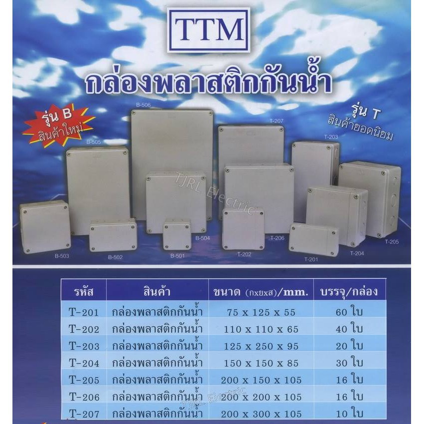 กล่องพลาสติกกันน้ำ-ttm-8x8-8x12