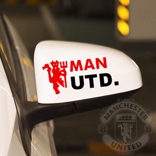 สติกเกอร์สะท้อนแสง ลาย Manchester United Red Devils Football สําหรับตกแต่งกระจกมองหลัง รถจักรยานยนต์