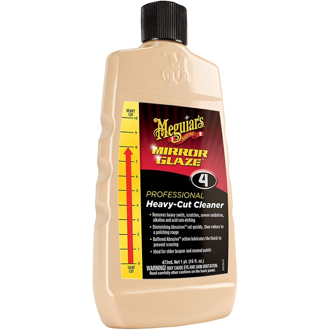 Meguiar's Mirror Glaze No.4 Professional Heavy-Cut Cleaner 16 oz ...