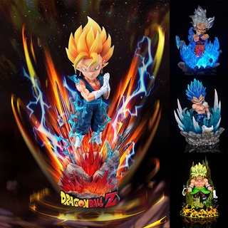 ฟิกเกอร์ ดราก้อนบอล Gogeta Figura Super Saiyan DBZ Goku Vegeta Vegetto PVC พร้อมไฟ LED ของขวัญสําหรับเด็ก