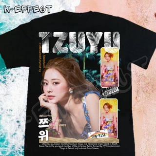 เสื้อคู่รัก Kaos Kpop แอลกอฮอล์ฟรีสองครั้ง Tzuyu Unisex โดย K-EFFECTเสื้อผ้าผู้ชายเสื้อยืดผู้หญิง