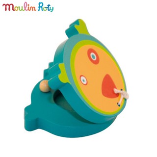 Moulin Roty เครื่องดนตรีเด็ก กรับไม้ แคสทาเน็ต Castanet, Clapper ของเล่นไม้ สีเขียว MR-644325-644326