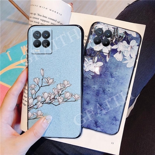 จัดส่งฟรี Ready Stock เคสโทรศัพท์ Realme 8 4G 5G C21 New Phone Case Glitter Flower Series Gardenia Magnolia And Stylish Back Cover Casing Realme8 RealmeC21