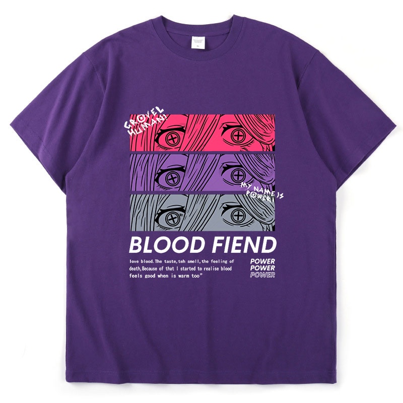 เสื้อยืดโอเวอร์ไซส์เสื้อยืดแขนสั้น-พิมพ์ลายกราฟฟิค-chainsaw-man-power-blood-fiend-สไตล์ฮาราจูกุ-สตรีท-สําหรับผู้ชาย-และผ