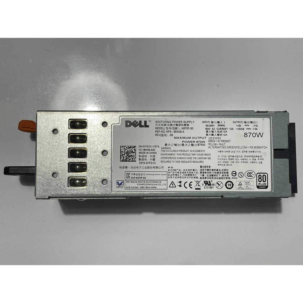 DELL Switching Power Supply 870W N870PS0 0YFG1C YFG1C DELTA 12A
