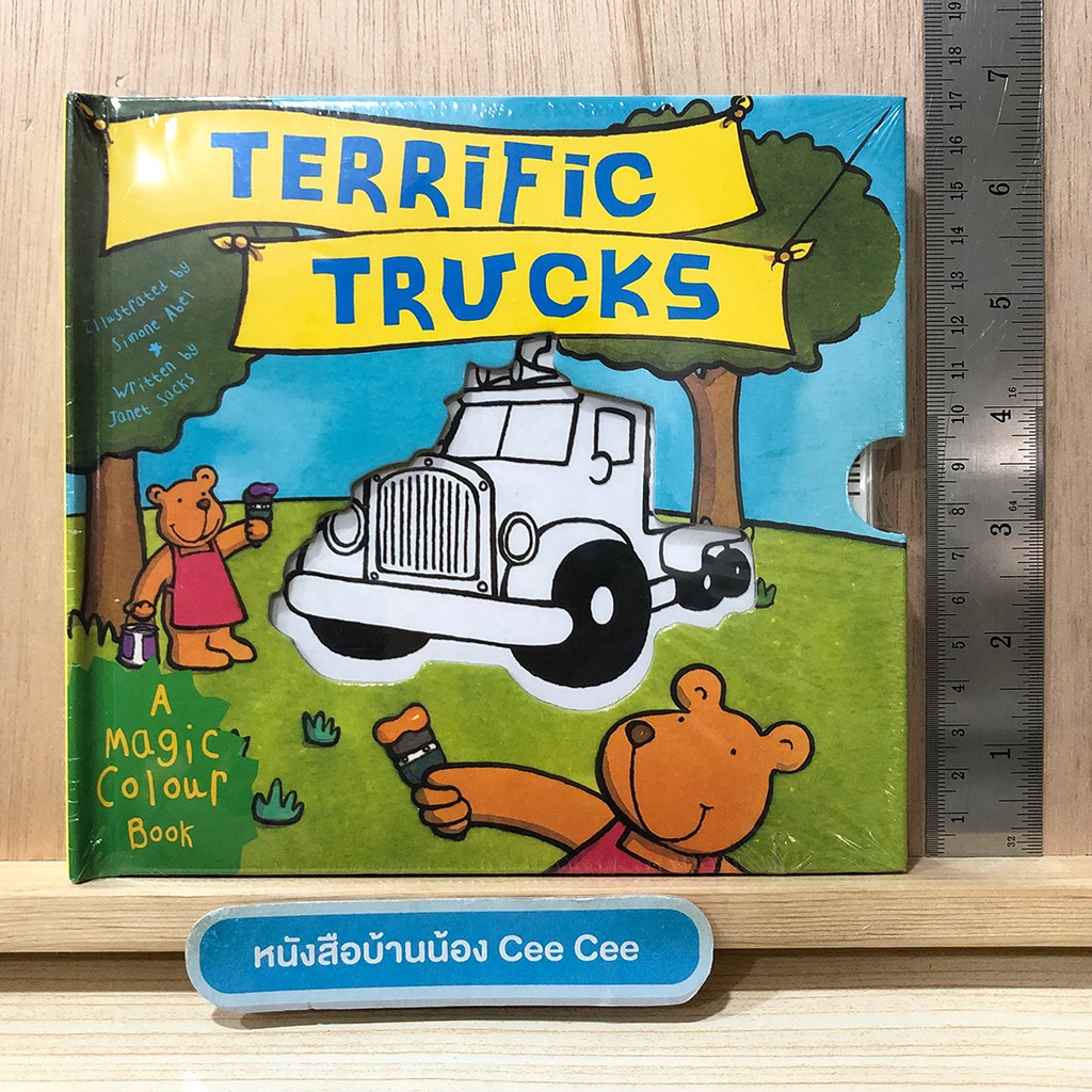 ใหม่ในซีล-หนังสือภาษาอังกฤษ-board-book-pull-the-tabs-to-show-the-colours-terrific-trucks-to-the-rescue-farm-animals