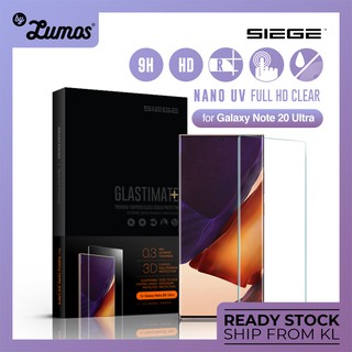 Siege Glastimate Samsung Galaxy Note 20 Ultra UV NANO Glue ป้องกันเต็มรูปแบบ กระจกนิรภัย ป้องกันหน้าจอ