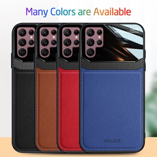S 22 Ultra Leather Case For Samsung Galaxy S22 Plus S22Ultra s22 5G Silicone Shockproof Acrylic Back Phone Cover Fundas