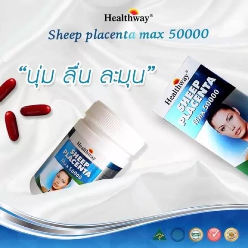 healthway-sheep-placenta-max-50000-mg-รกแกะเม็ดเข้มข้นผิวพรรณสดใส-อ่อนเยาว์-บรรจุ-100-เม็ด