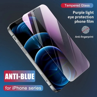 ฟิล์มกระจกนิรภัยกันรอยหน้าจอ ป้องกันแสงสีฟ้า สําหรับ iPhone 15 Pro MAX 11 13 13 14 Pro MAX X XS MAX XR 6 7 8 14 15 Plus SE 2020 12 13 mini 3 ชิ้น
