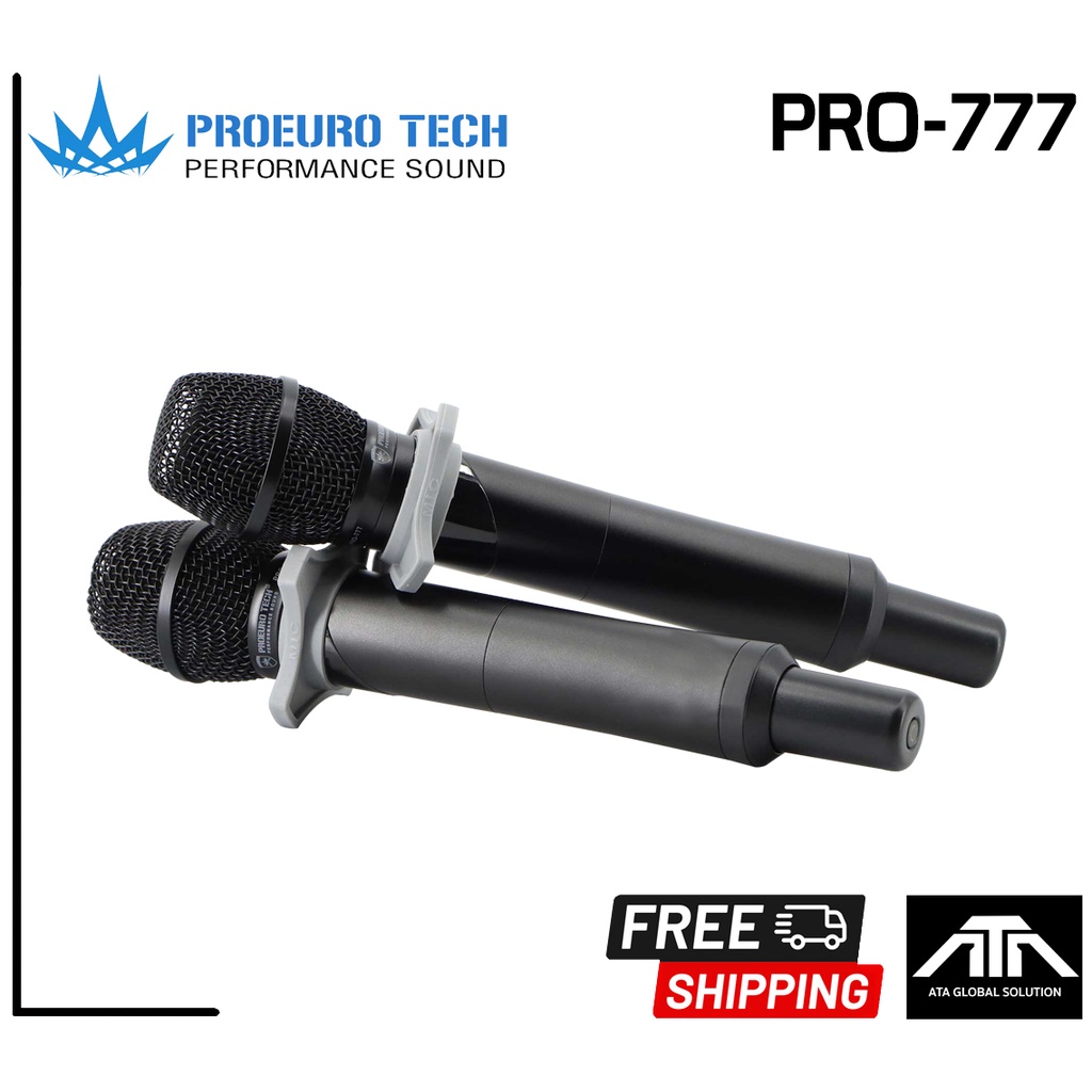 proeurotech-pro-777-ไมค์ลอยมือถือคู่uhf-ไมค์ลอยปรับความถี่-มี2ช่วงความถี่-โปรยูโรเทค-4เสารับสัญญาณ-pro-777-pro777