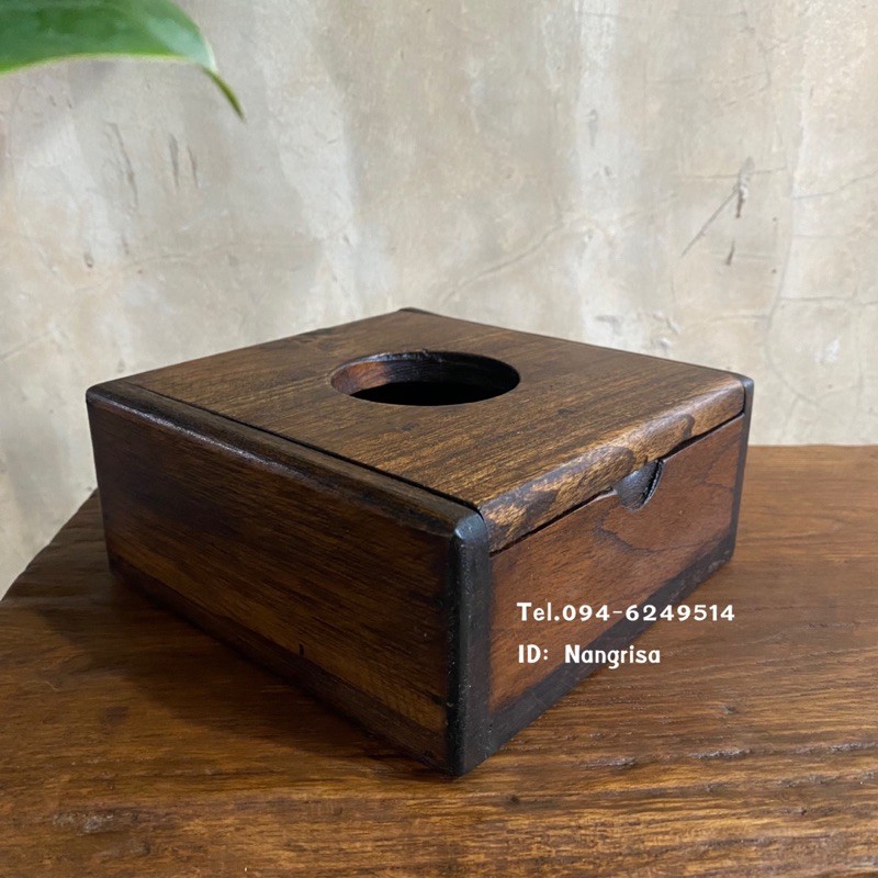 กล่องทิชชูไม้สัก-กล่องทิชชู่-กล่องทิชชู-ป๊อบอัพ-ขนาด-กว้าง-14-x-ยาว-14-x-สูง-6-cm