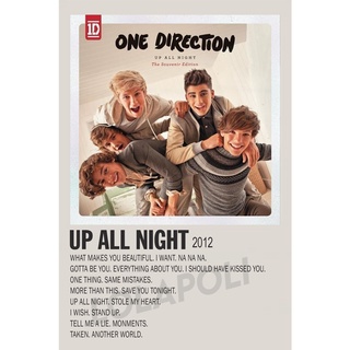 ภาพหน้าปกสินค้าโปสเตอร์ มันวาว พิมพ์ด้านเดียว ขนาด A5 14.8 ซม. x 21 ซม. รูปปกอัลบั้ม Up All Night One Direction ที่เกี่ยวข้อง