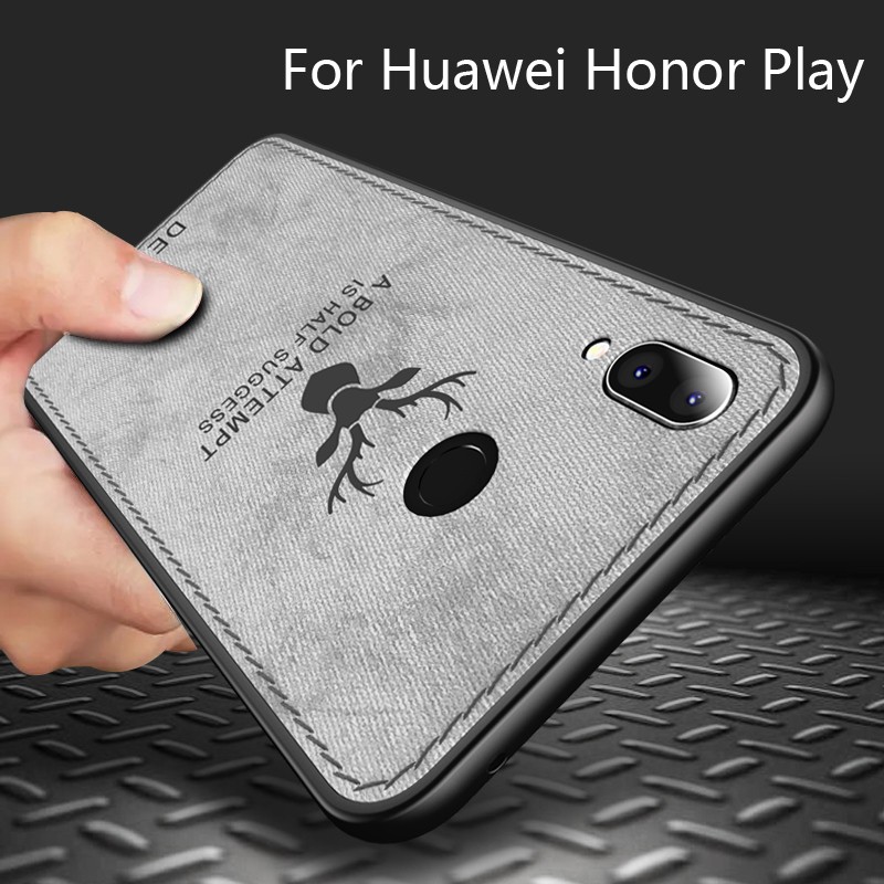 เคสสำหรับ-huawei-honor-play-ผ้าพิมพ์ลายระบายอากาศ