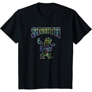 เสื้อยืดโอเวอร์ไซส์เสื้อยืด พิมพ์ลายสิงโต Smith Clan Kilt Tartan แฟชั่นฤดูร้อน สําหรับผู้ชายS-3XL