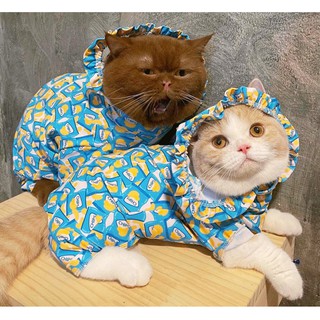 ชุดกันขนร่วงน้องหมาและน้องแมว ลายถุงขนม(ไม่รวมหมวก)