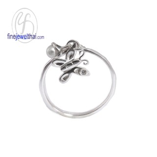 Finejewelthai แหวนมุก-แหวนเงิน-มุกแท้/ Ring-Diamond CZ-Silver-Pearl - R1230pl_cz