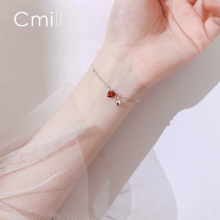 สร้อยข้อมือนักเรียนเกาหลีสีแดงเรียบง่ายสําหรับผู้หญิง